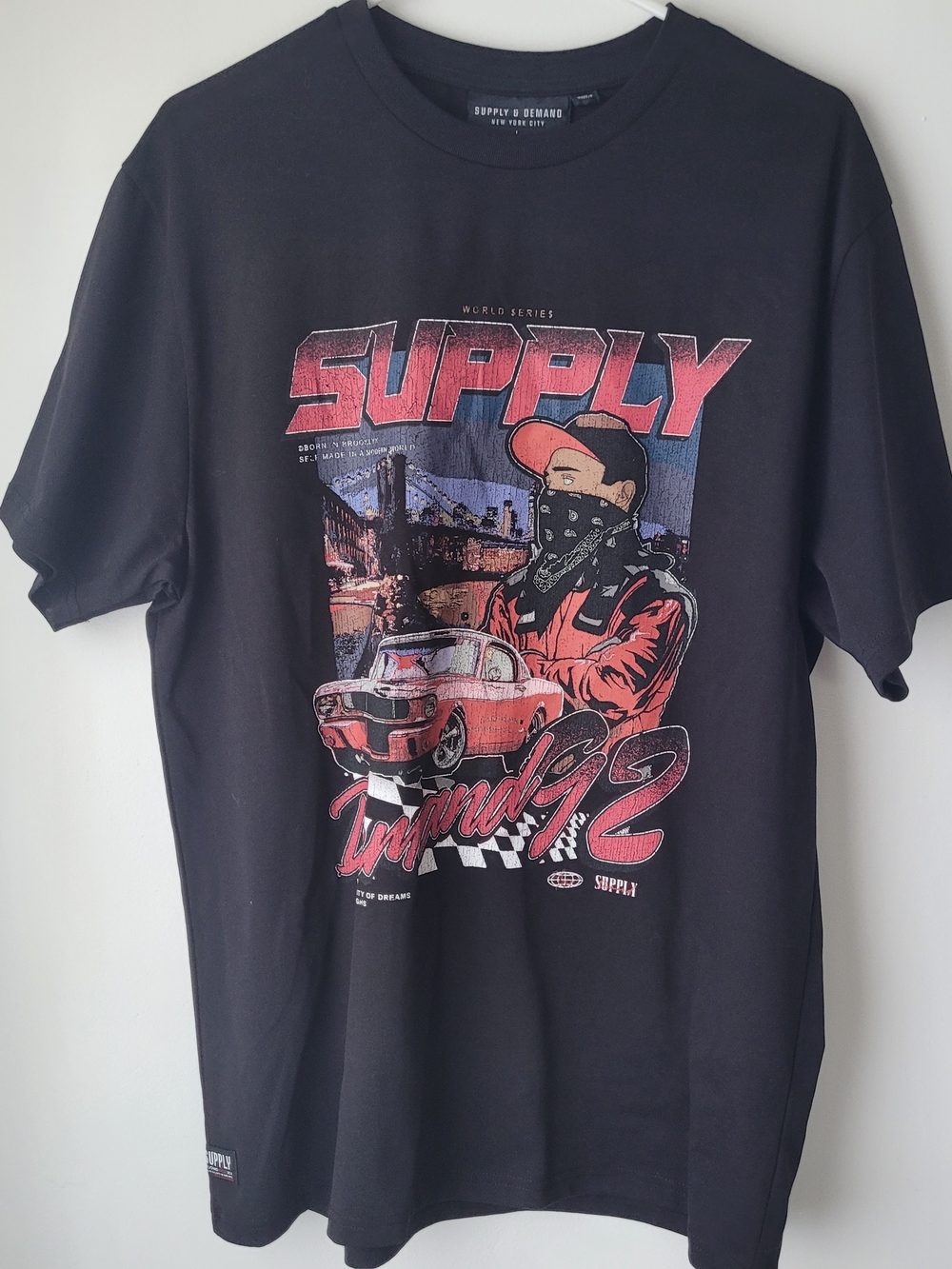 Supply & Demand Black Graphic T Shirt Size L